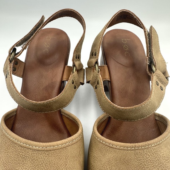 b.o.c. by Born Natasha Boho Hippie Tan Platform Clogs Faux Leather Womens 10M - Picture 9 of 12